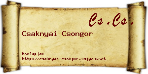 Csaknyai Csongor névjegykártya