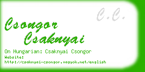 csongor csaknyai business card